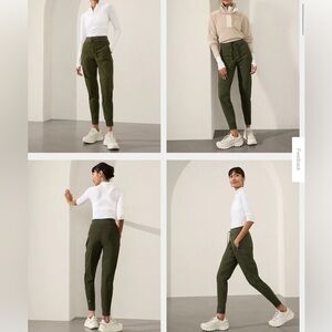 Athleta HEADLANDS HYBRID TREK MID RISE JOGGER Pants Olive Green Size 6